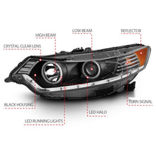 Load image into Gallery viewer, ANZO 2009-2012 Acura Tsx Projector Headlights w/ Halo Black (CCFL) (HID Compatible) Headlights ANZO
