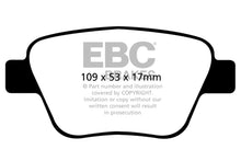 Load image into Gallery viewer, EBC 10-13 Audi A3 2.0 Turbo (Bosch rear caliper) Yellowstuff Rear Brake Pads Brake Pads - Performance EBC   
