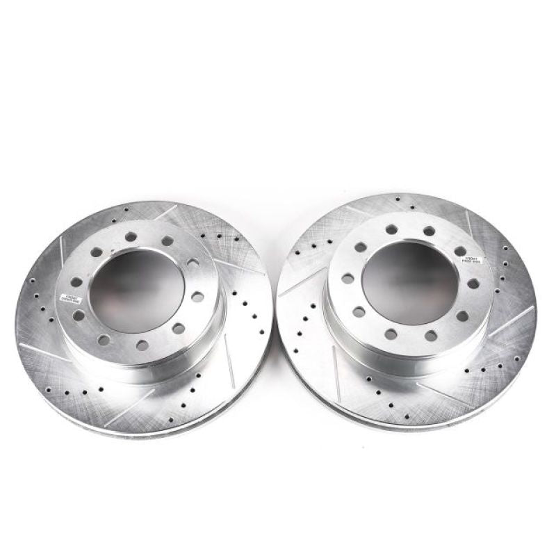 Power Stop 05-16 Ford F-550 Super Duty Front Drilled & Slotted Rotor - Pair Brake Rotors - Slot & Drilled PowerStop