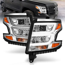Load image into Gallery viewer, ANZO 2015-2020 Chevy Tahoe Projector Headlights Plank Style Chrome w/DRL Headlights ANZO
