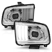 Load image into Gallery viewer, ANZO 05-09 Ford Mustang (w/Factory Halogen HL Only) Projector Headlights w/Light Bar Chrome Housing Headlights ANZO
