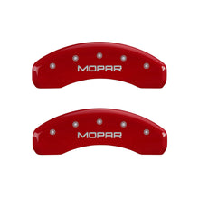 Load image into Gallery viewer, MGP 4 Caliper Covers Engraved Front &amp; Rear MOPAR Yellow finish black ch Caliper Covers MGP
