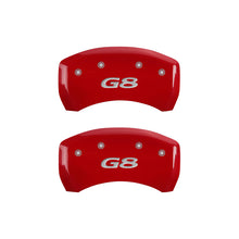 Load image into Gallery viewer, MGP 4 Caliper Covers Engraved Front Pontiac Engraved Rear G8 Red finish silver ch Caliper Covers MGP
