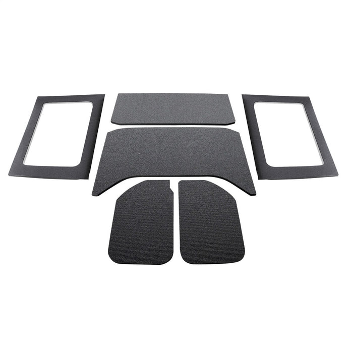 DEI 11-18 Jeep Wrangler JK 4-Door Boom Mat Complete Headliner Kit - 6 Piece - Black Hard Top Accessories DEI