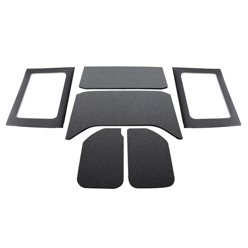 DEI 11-18 Jeep Wrangler JK 4-Door Boom Mat Complete Headliner Kit - 6 Piece - Black Hard Top Accessories DEI