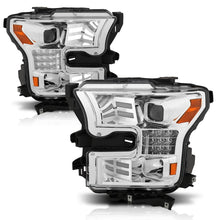 Load image into Gallery viewer, ANZO 15-17 Ford F-150 Proj Headlights w/ Plank Style Design Chrome w/ Amber Sequential Turn Signal Headlights ANZO
