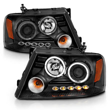 Load image into Gallery viewer, ANZO 2004-2008 Ford F-150 Projector Headlights w/ Halo and LED Black G2 Headlights ANZO
