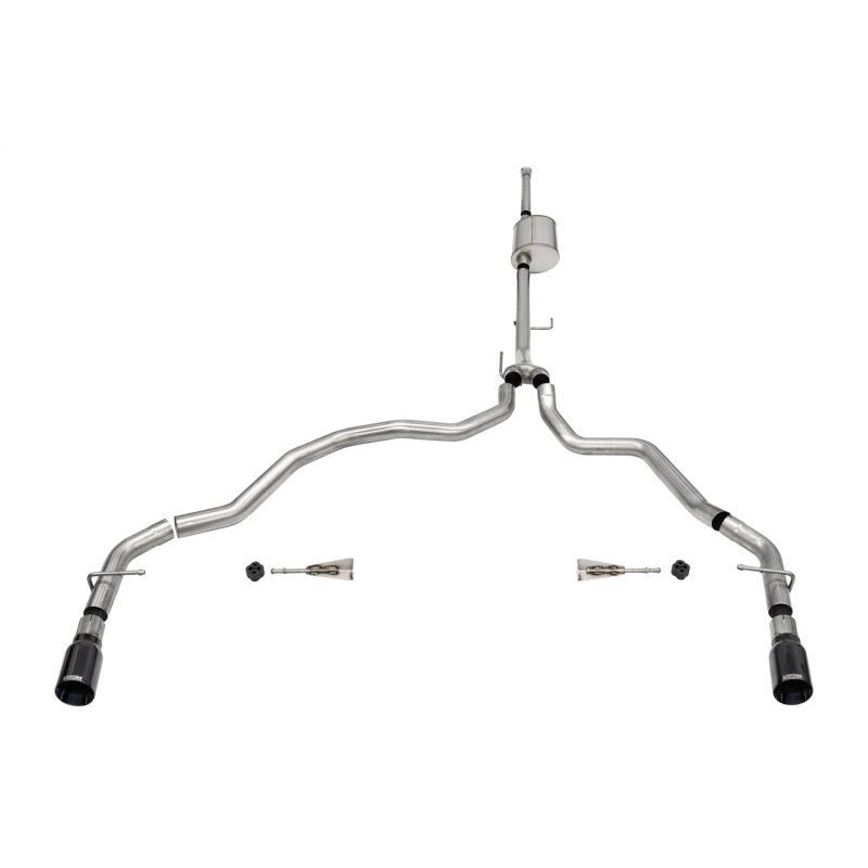 Corsa 2021-2024 Ford F-150 SuperCrew/6.5in Bed 5.0L V8 Sport Cat-Back Dual Rear Exit-Black PVD Catback CORSA Performance