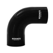 Load image into Gallery viewer, Mishimoto Silicone Reducer Coupler 90 Degree 3.5in to 4in - Black Silicone Couplers &amp; Hoses Mishimoto
