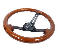 Load image into Gallery viewer, NRG Reinforced Steering Wheel (350mm / 3in. Deep) Brown Wood w/Blk Matte Spoke/Black Center Mark Steering Wheels NRG
