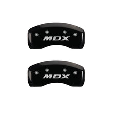 Load image into Gallery viewer, MGP 4 Caliper Covers Engraved Front Acura Rear MDX Black Finish Silver Char 2017 Acura MDX Caliper Covers MGP
