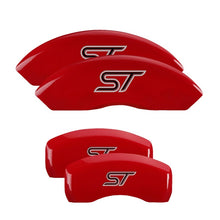 Load image into Gallery viewer, MGP 4 Caliper Covers Engraved Front &amp; Rear No bolts/ST Red finish silver ch Caliper Covers MGP
