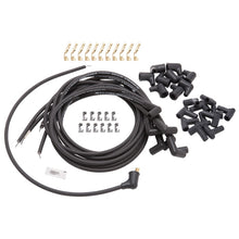 Load image into Gallery viewer, Edelbrock Spark Plug Wire Set Universal 90 Deg Boots 500 Ohm Resistance 8 65mm Black Wire (Set of 9) Spark Plug Wire Sets Edelbrock
