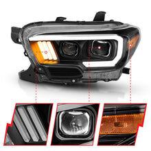 Load image into Gallery viewer, ANZO 2016-2017 Toyota Tacoma Projector Headlights w/ Plank Style Design Black/Amber w/ DRL Headlights ANZO
