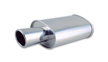 Load image into Gallery viewer, Vibrant StreetPower Oval Muffler with 4in Round Tip Angle Cut Rolled Edge - 2.5in inlet I.D. Muffler Vibrant
