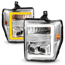 Load image into Gallery viewer, ANZO 08-10 Ford F-250 - F-550 Super Duty Projector Headlights w/ Light Bar Switchback Chrome Housing Headlights ANZO
