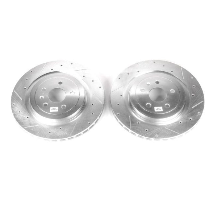 Power Stop 09-18 Cadillac CTS Rear Evolution Drilled & Slotted Rotors - Pair Brake Rotors - Slot & Drilled PowerStop