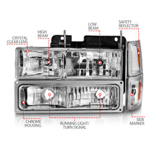 Load image into Gallery viewer, ANZO 88-98 Chevrolet C1500 Crystal Headlights Chrome w/ Signal and Side Marker Lights Headlights ANZO
