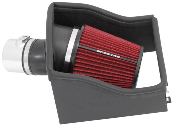 Spectre 12-14 Ford F150 V6-3.5L F/I Air Intake Kit - Polished w/Red Filter Cold Air Intakes Spectre