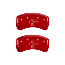 Load image into Gallery viewer, MGP Rear set 2 Caliper Covers Engraved Rear S197/Bar &amp; Pony Red finish silver ch Caliper Covers MGP
