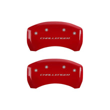 Load image into Gallery viewer, MGP 4 Caliper Covers Engraved Front &amp; Rear Block/Challenger Red finish silver ch Caliper Covers MGP
