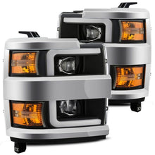 Load image into Gallery viewer, AlphaRex 15-19 Chevy 2500HD PRO-Series Proj Headlights Plank Style Blk w/Activ Light/Seq Signal/DRL Headlights AlphaRex
