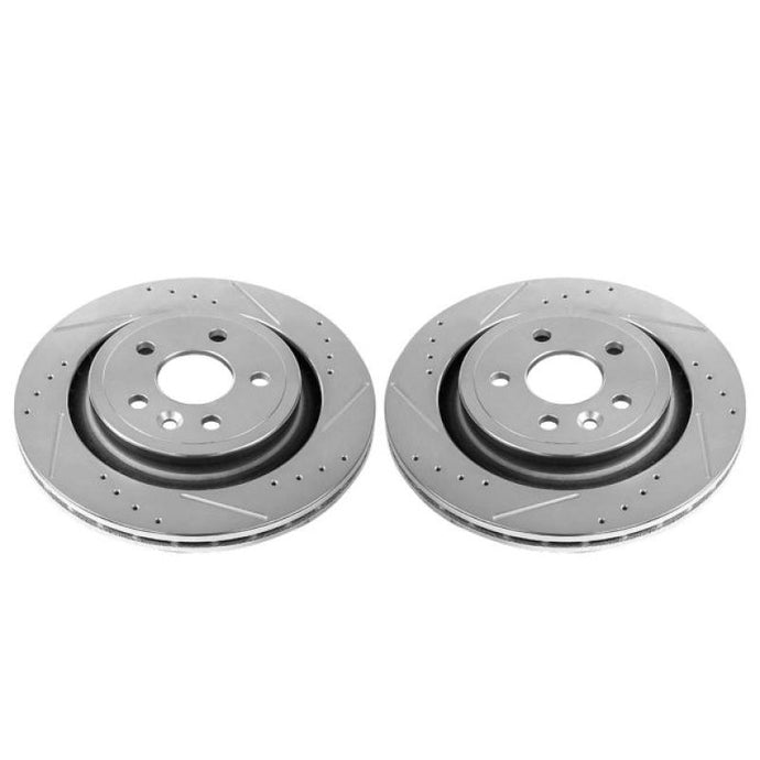 Power Stop 11-18 Volvo S60 Rear Evolution Drilled & Slotted Rotors - Pair Brake Rotors - Slot & Drilled PowerStop
