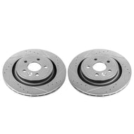 Power Stop 11-18 Volvo S60 Rear Evolution Drilled & Slotted Rotors - Pair Brake Rotors - Slot & Drilled PowerStop