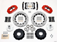 Wilwood Narrow Superlite 6R Front Hub Kit 14.00in Drill Red 70-78 Camaro Big Brake Kits Wilwood