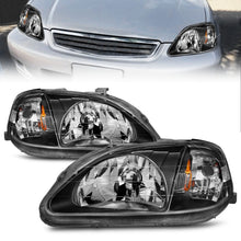 Load image into Gallery viewer, ANZO 1999-2000 Honda Civic Crystal Headlights Black Headlights ANZO
