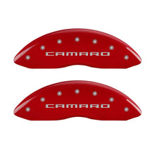 Load image into Gallery viewer, MGP 4 Caliper Covers Engraved Front &amp; Rear Gen 5/Camaro Red finish silver ch Caliper Covers MGP
