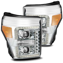Load image into Gallery viewer, AlphaRex 11-16 Ford F-350 SD LUXX LED Proj Headlights Plank Style Chrm w/Activ Light/Seq Signal/DRL Headlights AlphaRex
