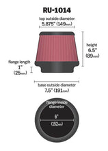 Load image into Gallery viewer, K&amp;N Universal Tapered Filter 6in Flange ID x 7.5in Base OD x 5.875in Top OD x 6.5in Height Air Filters - Universal Fit K&amp;N Engineering   
