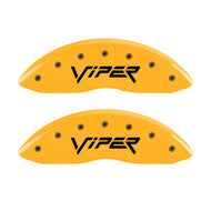 MGP 4 Caliper Covers Engraved Front & Rear Gen 2/Viper Yellow Finish Black Ch Caliper Covers MGP