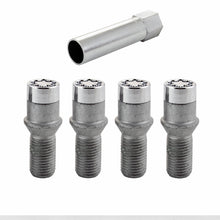 Load image into Gallery viewer, McGard Wheel Lock Bolt Set - 4pk. (Tuner / Cone Seat) M14X1.5 / 17mm Hex / 28.6mm Shank L. - Chrome Wheel Bolts McGard
