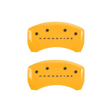 Load image into Gallery viewer, MGP 4 Caliper Covers Engraved F &amp; R Crossfire Yellow Finish Black Char 2004 Chrysler Crossfire Caliper Covers MGP
