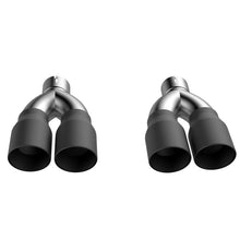 Load image into Gallery viewer, QTP 15-18 Dodge Challenger 5.7L 304SS Screamer Exhaust 3in Quad Tip Adapter w/Black Tips Tips QTP
