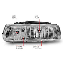 Load image into Gallery viewer, ANZO 1999-2002 Chevrolet Silverado 1500 Crystal Headlights Chrome Headlights ANZO

