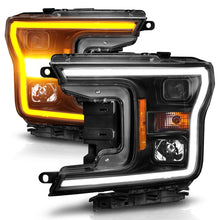 Load image into Gallery viewer, ANZO 2018-2020 Ford F-150 Projector Headlight w/ Plank Style Switchback Black Housing Headlights ANZO
