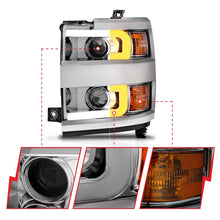 Load image into Gallery viewer, ANZO Projector Headlights 15-17 Chevrolet Silverado 2500HD / 3500HD Chrome w/ Chrome Rim Headlights ANZO
