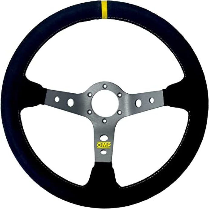 OMP Corsica Steering Wheel/3 Black Dish Spokes/ - Small Suede (Black) Steering Wheels OMP   