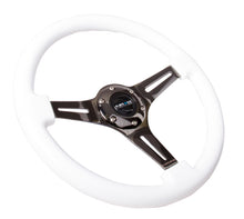 Load image into Gallery viewer, NRG Classic Wood Grain Steering Wheel (350mm) White Paint Grip w/Black 3-Spoke Center Steering Wheels NRG
