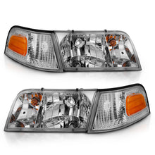 Load image into Gallery viewer, ANZO 1998-2005 Ford Crown Victoria Crystal Headlight Chrome With Bumper Light (OE) Headlights ANZO
