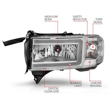 Load image into Gallery viewer, ANZO 94-02 Dodge RAM Crystal Headlight - w/ Light Bar Chrome Housing Headlights ANZO
