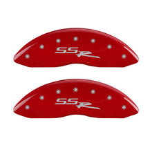 Load image into Gallery viewer, MGP 4 Caliper Covers Engraved Front &amp; Rear SSR Red finish silver ch Caliper Covers MGP
