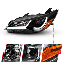 Load image into Gallery viewer, ANZO Projector Headlights With Plank Style Design Black w/Amber 15-16 Toyota Camry (4DR) Headlights ANZO
