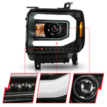 Load image into Gallery viewer, ANZO 2014-2015 GMC Sierra 1500 Projector Headlights w/ Light Bar Black Housing (Halogen Type) Headlights ANZO

