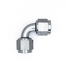 Load image into Gallery viewer, DeatschWerks 8AN Flare Female Swivel 90-Degree to 8AN Flare Female Swivel - Anodized Matte Black Fittings DeatschWerks
