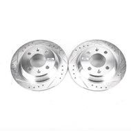 Power Stop 87-93 Saab 900 Rear Evolution Drilled & Slotted Rotors - Pair Brake Rotors - Slot & Drilled PowerStop