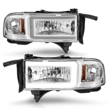 Load image into Gallery viewer, ANZO 94-02 Dodge RAM Crystal Headlight - w/ Light Bar Chrome Housing Headlights ANZO
